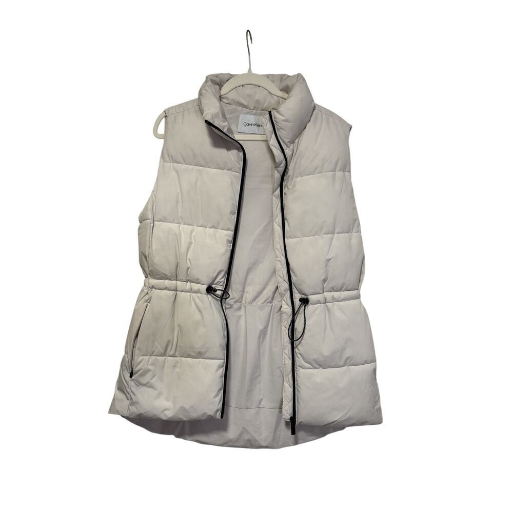 Calvin Klein Jeans Cream Puffer Vest XS - Picture 2 of 9
